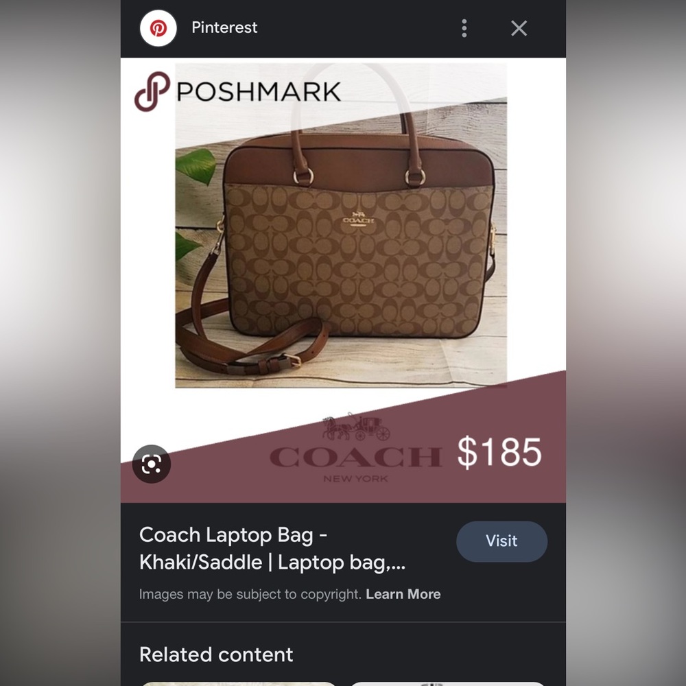 Coach laptop bag